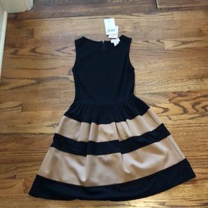 Black and Tan Striped Dress